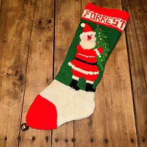 Vintage Knit Christmas Sock Stocking FORREST